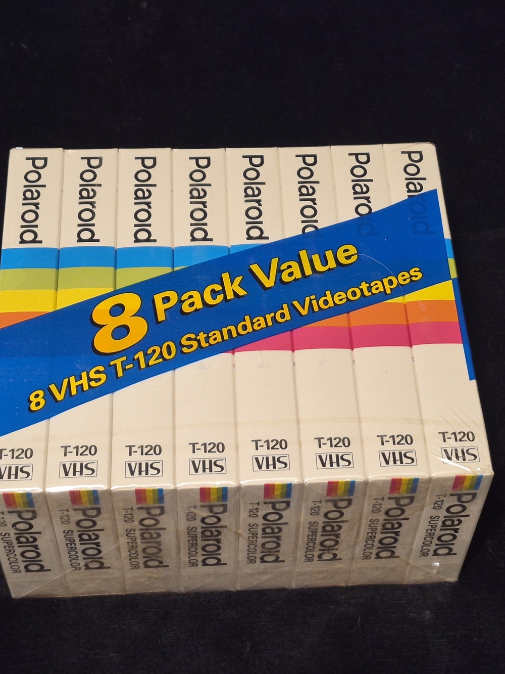 Polaroid Supercolor T-120 Blank VHS Video Cassette Tapes 8 Pack Value Sealed